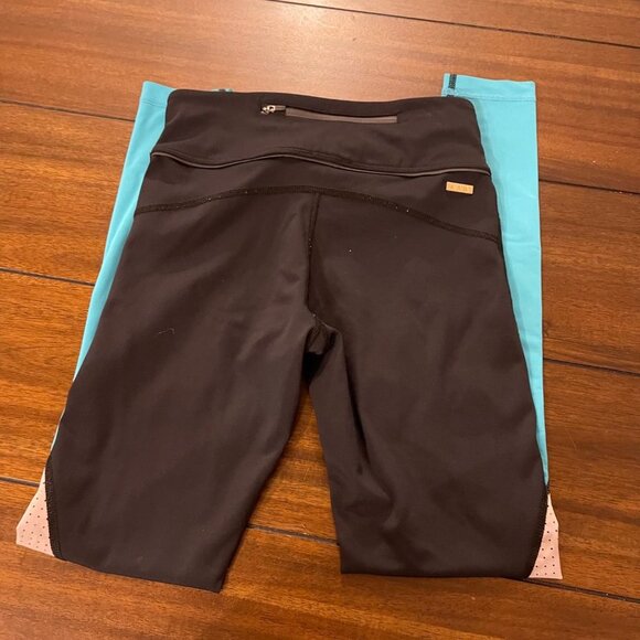 Alala Tri-Colored Mid Rise Stretch Leggings Black size Xsmall - Picture 2 of 11